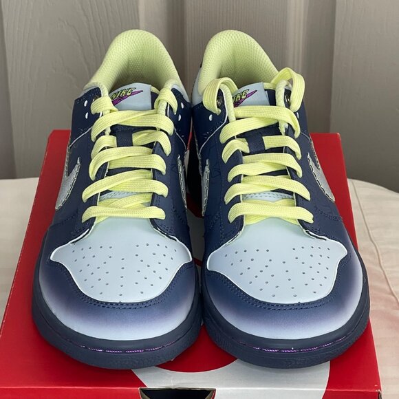 Nike Dunk Low Top BG FQ8354-491 Halloween Diffused Blue Youth 7Y/Women's 8.5 - Picture 5 of 8